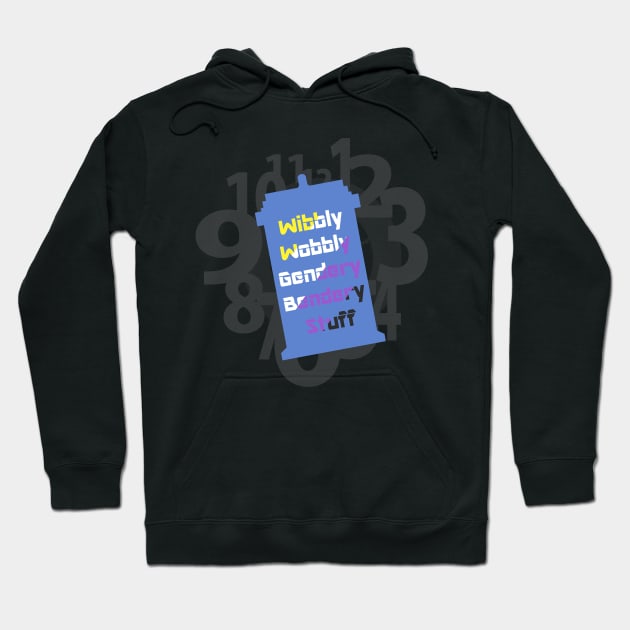 Wibbly Wobbly Nonbinary Pride Hoodie by UVGloPanda